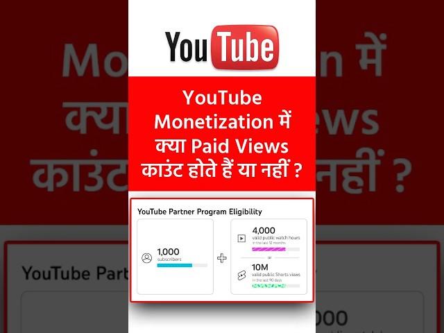 YouTube Monetization में क्या Paid Views काउंट होते हैं या नहीं ? Beeru Prasad Digital Marketing