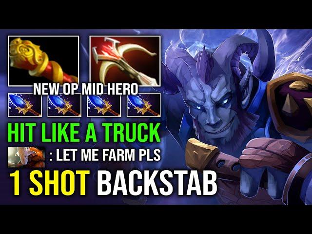 WTF 1 Shot Backstab Invisible Ganker Solo Mid RIKI 100% Full Right Click Hit Like a Truck Dota 2