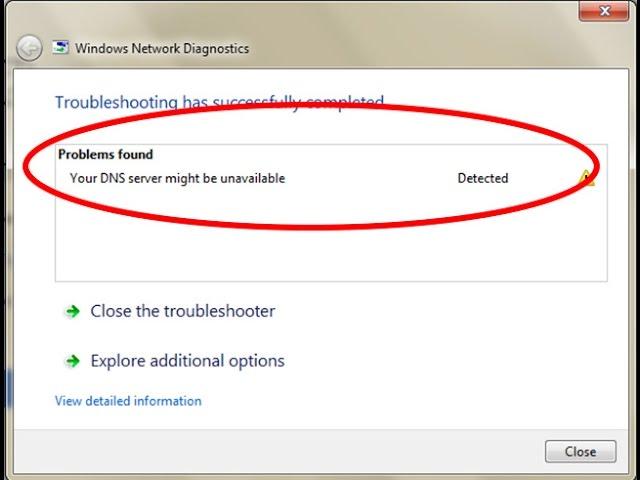 How to fix Your DNS server might be unavailable Error in windows 7/8/10