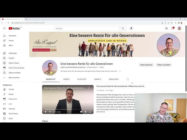 Neuer Youtube-Kanal: Eine bessere Rente für alle Generationen