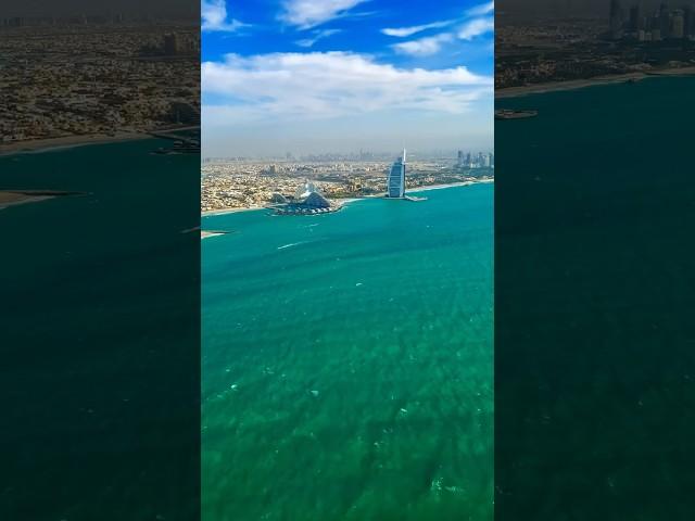 Dubai Helicopter tour view of Palm Jumeirah and Burj al Arab #shorts