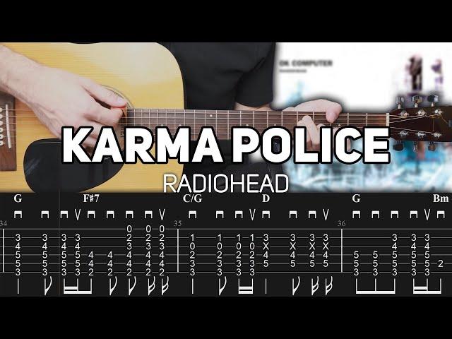 Radiohead - Karma Police (Guitar lesson with TAB)