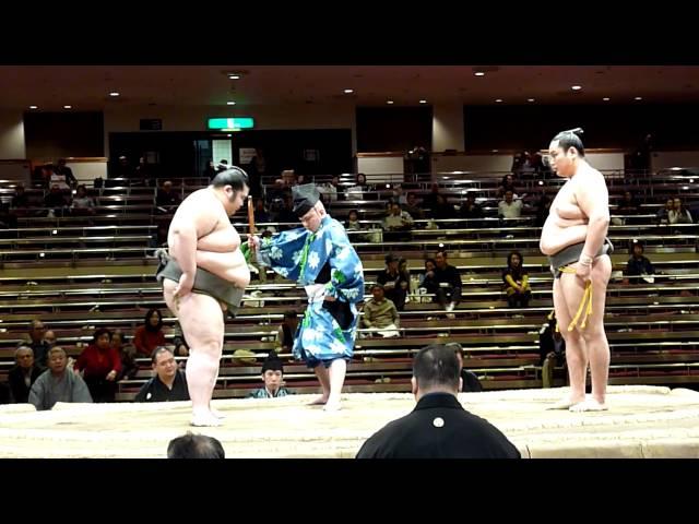 Komanokuni (5-0) - Hokaho (4-1) , Sumo : Hatsubasho '14