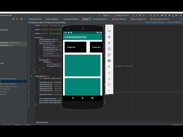 Add Header to RecyclerView using Kotlin - Horizontal Scroll