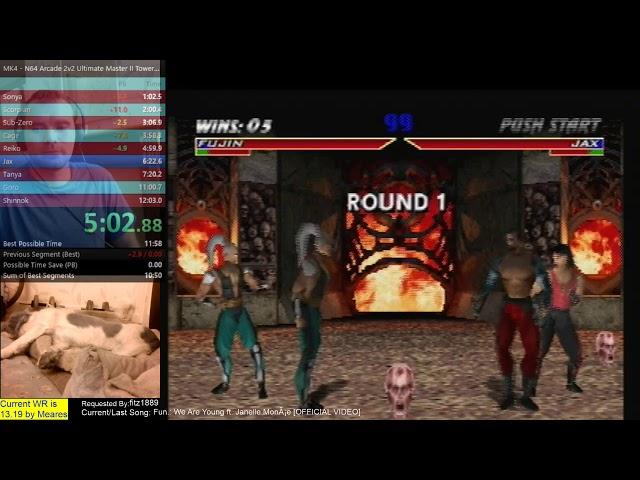 Mortal Kombat 4 Speedrun World Record Ultimate Master II Arcade 2v2 9m 11.80sec