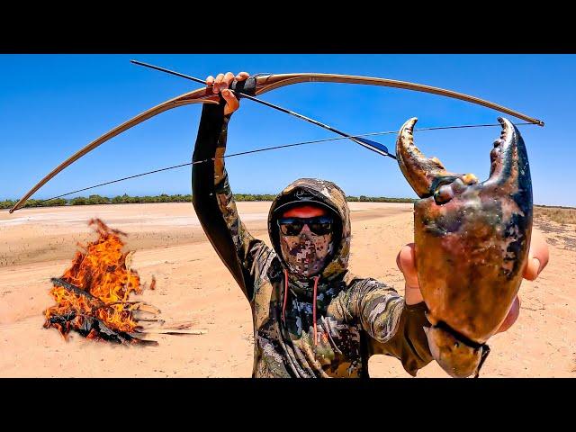 2 DAYS Hunting GIANT CRABS - Bow and Arrow Catch & Cook