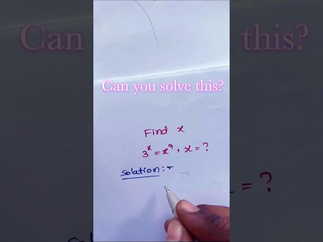 Solving the Exponential Equation:  3^x = x^9  | Step-by-Step Solution #MathsWithShereen