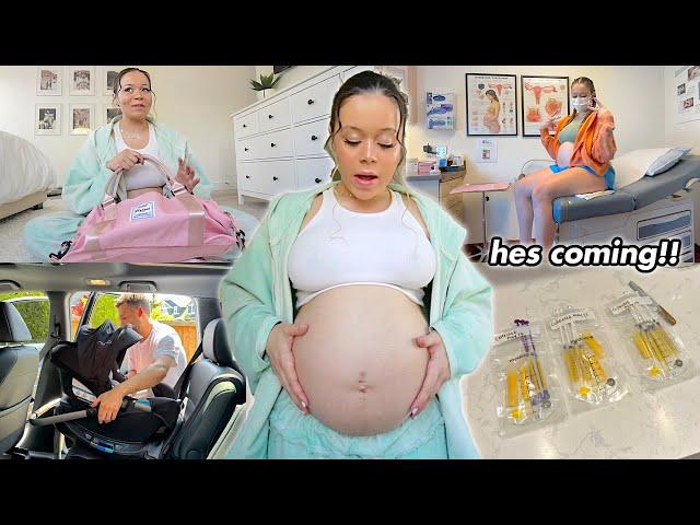 NEST WITH ME!! packing my hospital bag, newborn prep + waiting for LABOR!! *IT'S TIME*