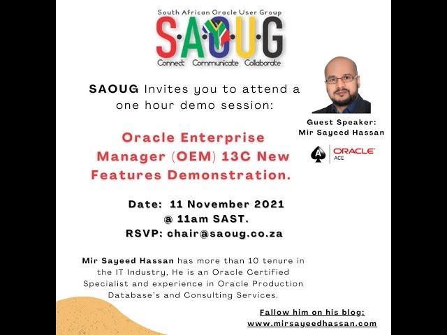 Free Training Oracle Enterprise Manager 13c New Features  11 November 2021