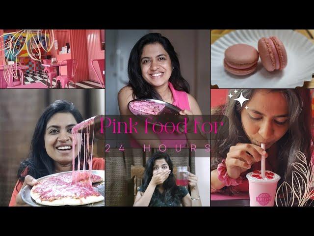 Eating only *Pink* food for 24 Hours|Barbie inspired |Shalini kadava