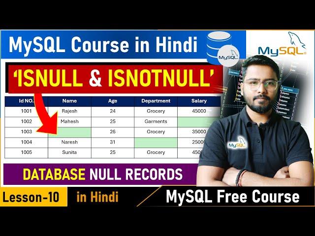 MySQL Part-10 | MSySQL Tutorial | MySQL Tutorial for Beginners | ISNULL & ISNOTNULL