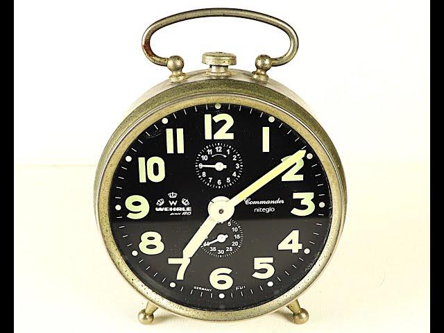 Rare Vintage Wehrle Commander Niteglo Alarm Clock | Classic German Timepiece