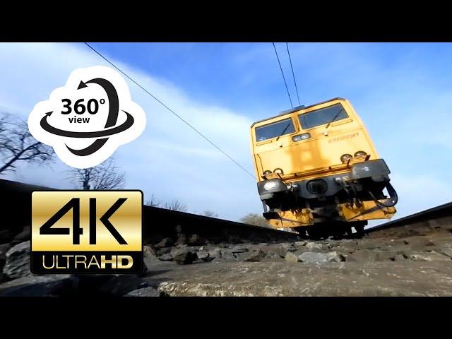 360° camera under fast and local trains (4K) Virtual Reality