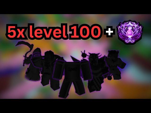 FULL LEVEL 100 TEAM and NIGHTMARE in ROBLOX BEDWARS