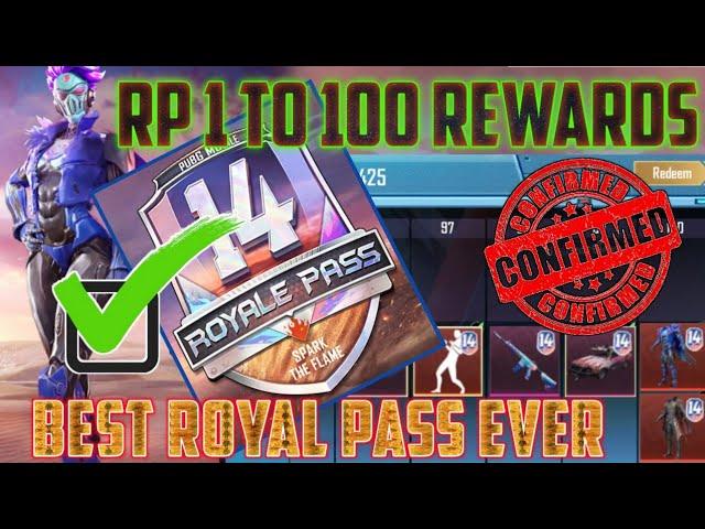 RP 1 to 100 Confirmed Rewards Leaks | Royal Pass Season 14 | Giveaway Result | PUBG Mobile