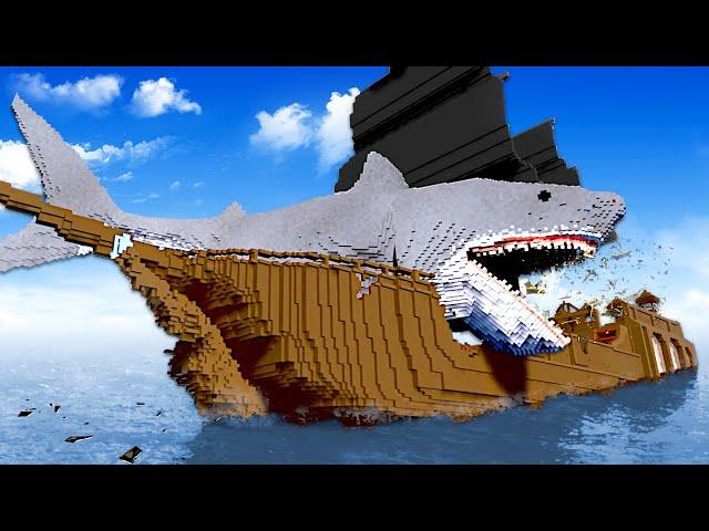 MEGALODON SINKS PIRATE SHIP! (Teardown)