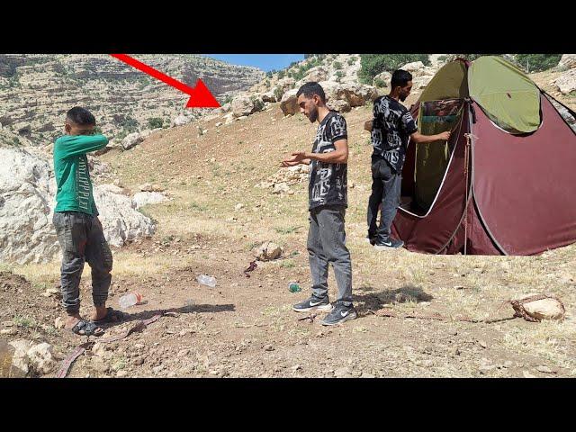 "The theft of Pejman's tent by unknown individuals and her deep sorrow over this incident"