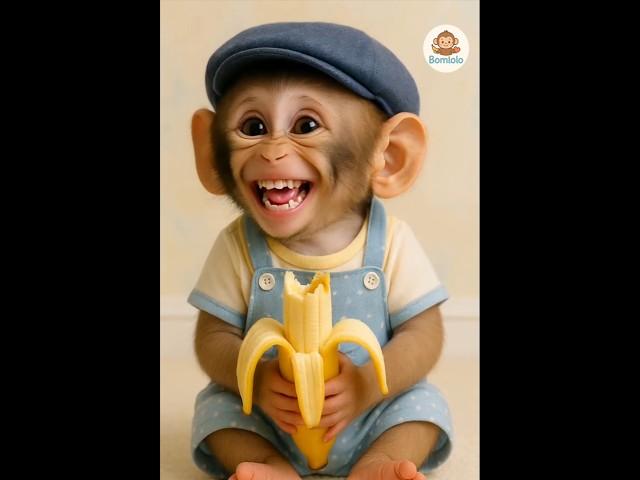 Funny Monkey Eating Banana Like a Human  | Cute Animal Shorts