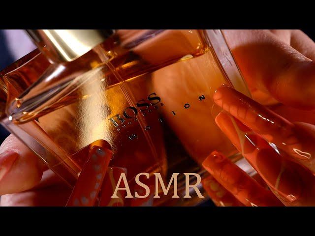 ASMR Scent collection tapping & scratching XL nails ( soft spoken/whisper)