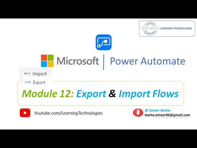 Microsoft Power Automate Tutorials || Module 12 : How to Export and Import Flows