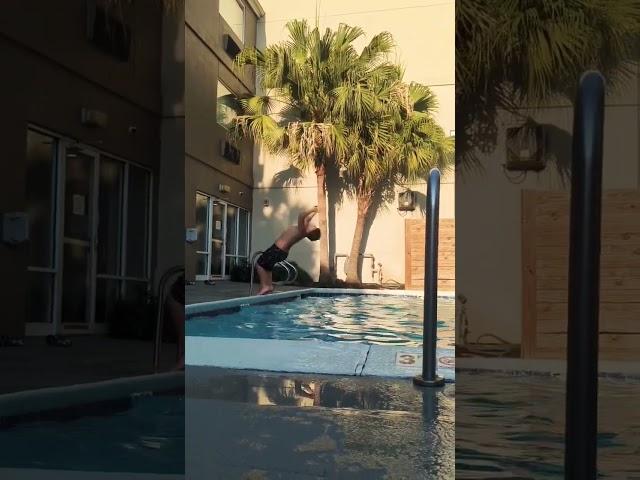 Backflip in pool  #backflip #pool #summer #fun #challenge