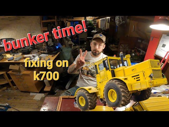 bunker time fixing new steering on rc kirovets k700 4x4 crawling tractor 3d print