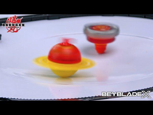 We made BEYBLADES Battle against BAKUGAN