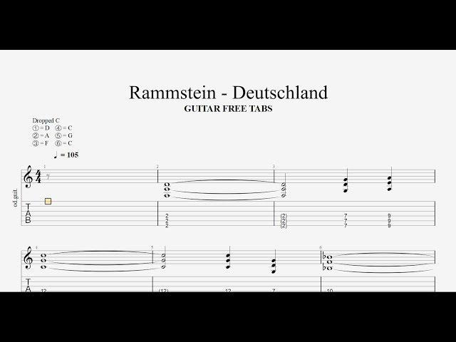 Rammstein - Deutschland  guitar FREE tabs