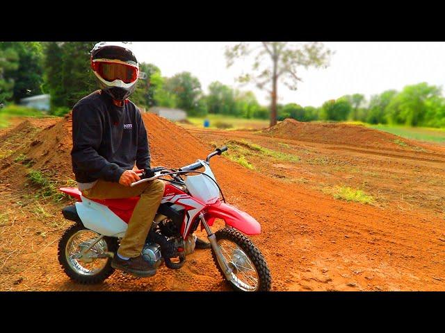 First Ride on NEW 2021 CRF110F at BackYard Pit Bike Track