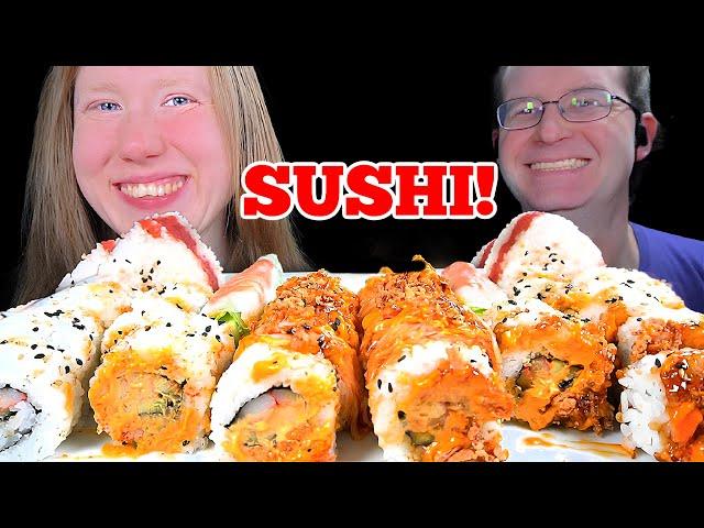 ASMR SUSHI PLATTER MUKBANG EATING SOUNDS