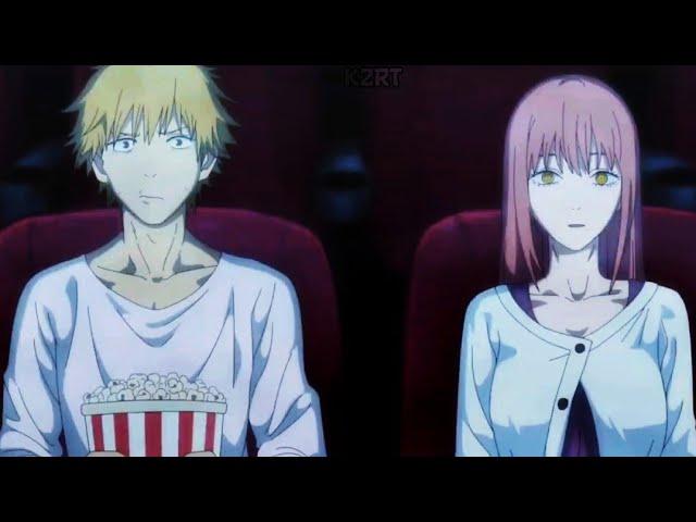 Chainsaw man-Denji and Makima watching movie scene |anime sus moments!