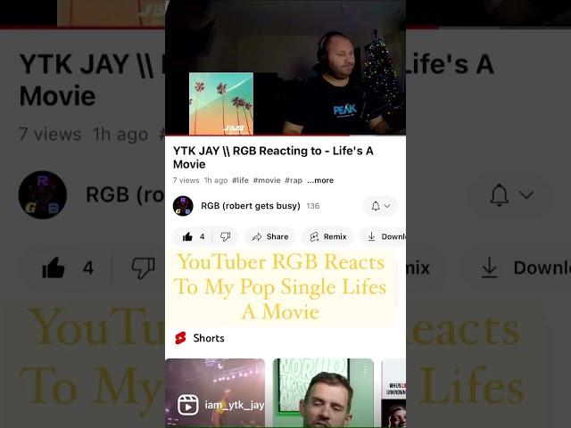 YouTuber RGB Reacts To My New Pop Single “Lifes A Movie” Go check it out #reaction #reactionvideo