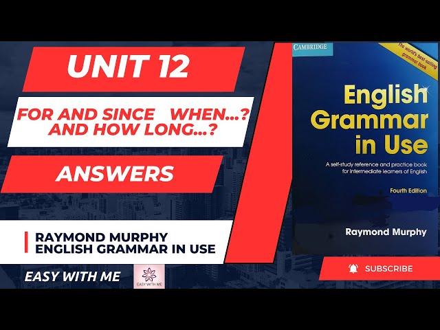 Unit 12 ll Raymond Murphy's English Grammar In Use ll Solved Exercise ll Easy with me ll