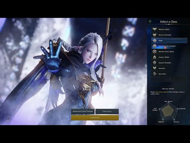 LOST ARK Classes and subclasses