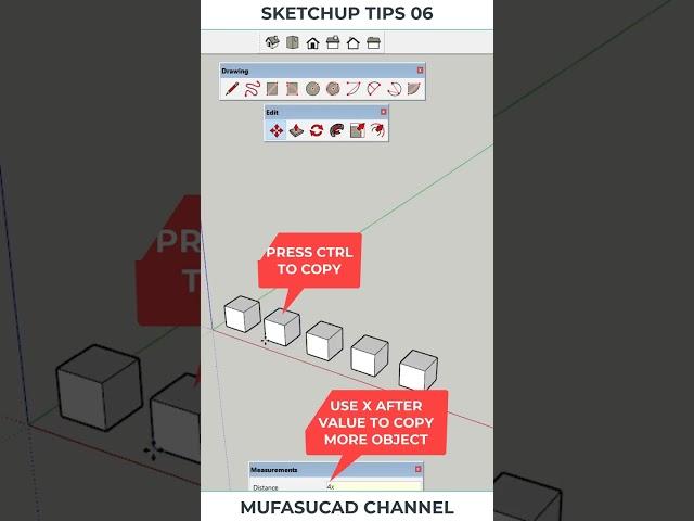 Sketchup Tips 06 Copy Object #Shorts