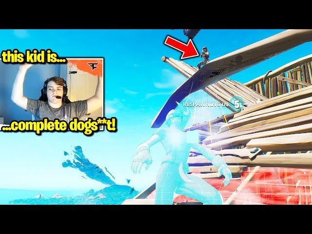 MONGRAAL *TOXIC* ROASTS *12 YEAR OLD* in 1v1 WAGER After He LOSES! (Fortnite)