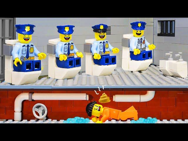 ESCAPE FROM PRISON SEWER | Lego City Prison Break | LEGO Land