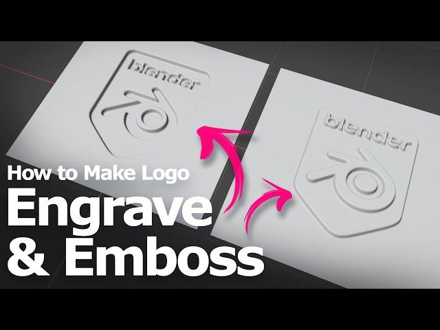 How to emboss and engrave logo & text in Blender using Displace Modifier