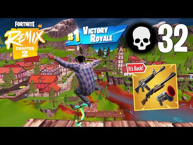 32 Elimination Solo Vs Squads Win Gameplay (Fortnite Chapter 2 Remix Keyboard & Mouse)