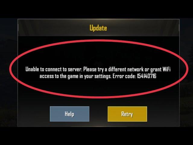 BGMI & Pubg Mobile Fix Error Code 154140716 Unable Connect to server please try different network