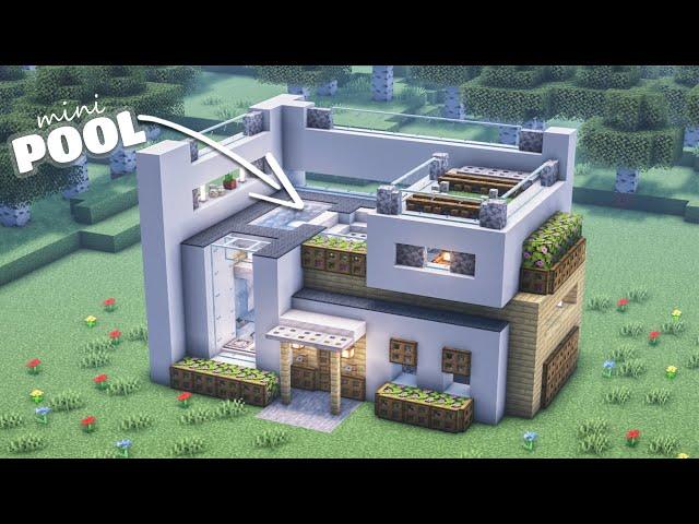 MINECRAFT | 2 storey modern house with pool  | JMOX BUILD️