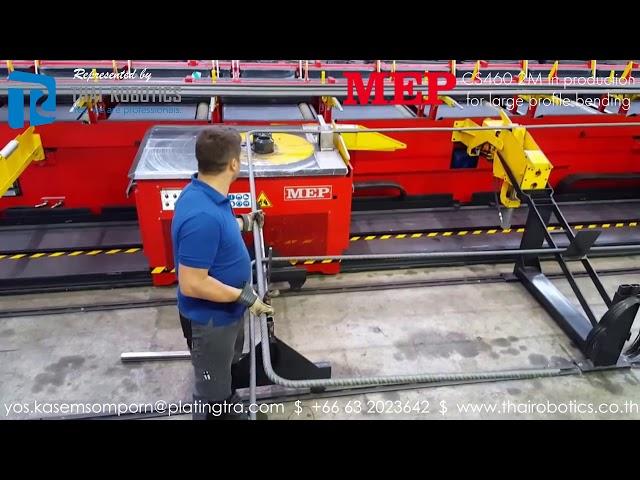 MEP CS 460 2M Automatic Double Head Bender in Production for large profile