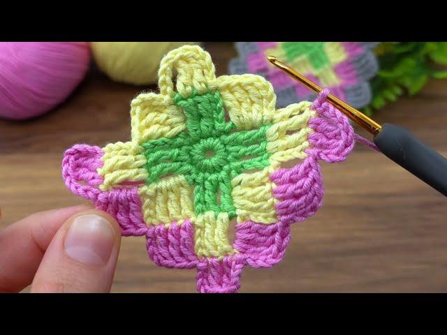 woww!!!!** Very easy crochet colorful square motif making #crochet  #knitting