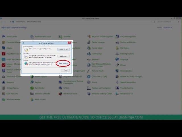 How to create a new Outlook 2013 profile