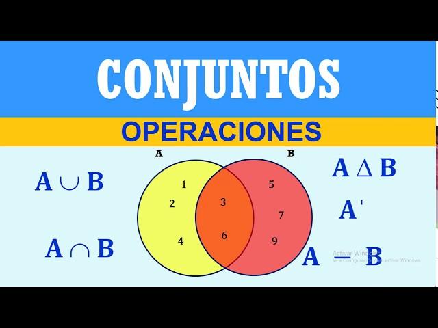 OPERACIONES CON CONJUNTOS - REUNIÓN, INTERSECCIÓN, DIFERENCIA Y COMPLEMENTO -  APRENDO EN CASA