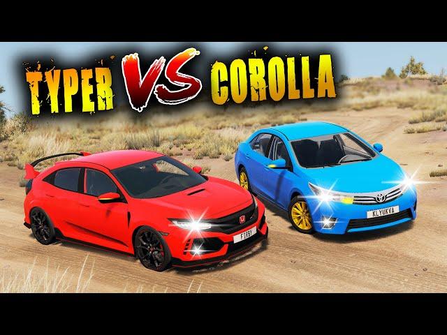 COROLLA VS TYPER ARABALARIN ZORLU TESTLERİ / ABSÜRT DENEY / BeamNG.drive