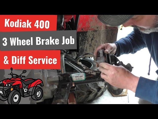Yamaha Kodiak 400 - Front & Rear Brake Job - Diff Service