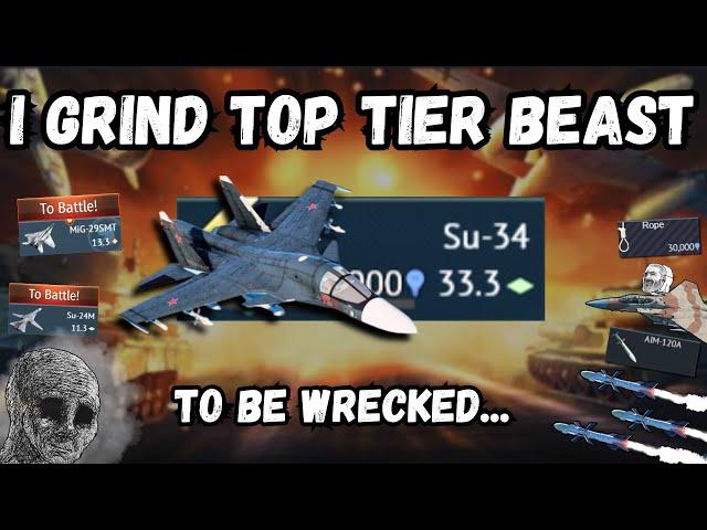 Top Tiers are UNPLAYABLE Again!| Su-34 Grind Experience (It's Impossible to gain any exp...)