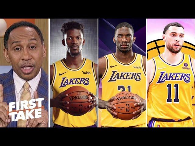 FIRST TAKE | Stephen A. on Lakers are about to make a HUGE BLOCKBUSTER TRADE: Butler, Embiid or Zach