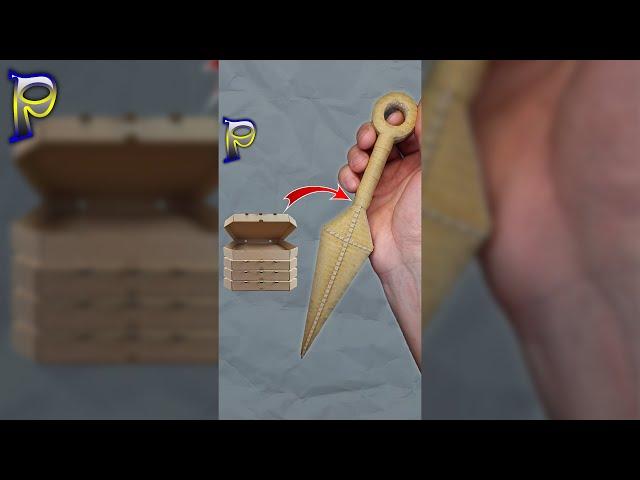 DO NOT THROW IT AWAY! How to make  KUNAI NARUTO out of cardboard. Kunai from a pizza box #Shorts